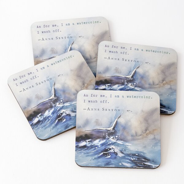 Item preview, Anne Sexton quote: As for me, I am a watercolor. I wash off. designed and sold by artbleed.