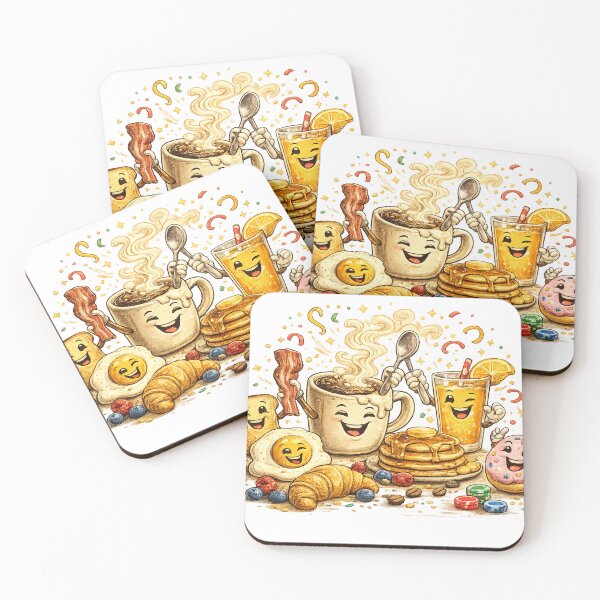 Item preview, Breakfast Squad Funny Cartoon Food Party Retro Vintage Design designed and sold by CreativeNest Prints.