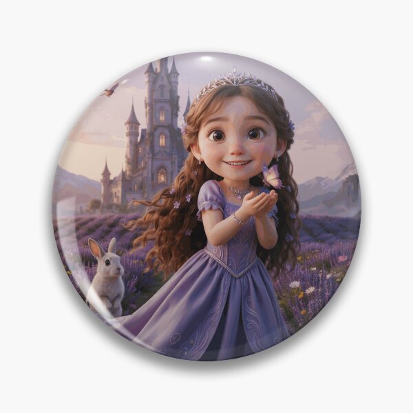 Item preview, Cute Lavender Princess with Butterfly Rabbit and Fairytale Castle designed and sold by EamonRidley.