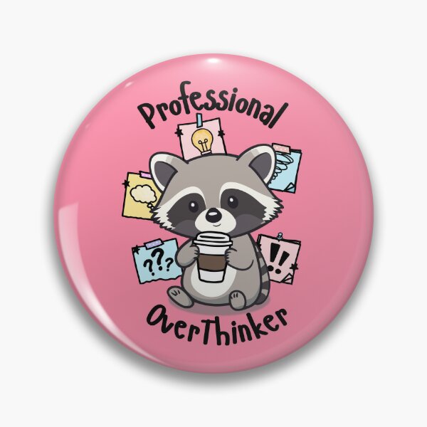 Item preview, Professional Overthinker – Cute Raccoon Coffee Lover Humor designed and sold by Marginally Unhinged.