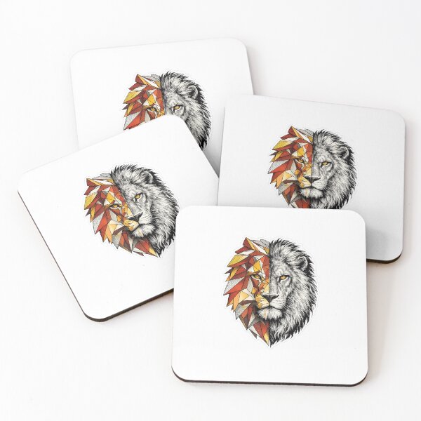 Item preview, Half Low Poly White Lion Portrait designed and sold by VeltrixaDesigns.