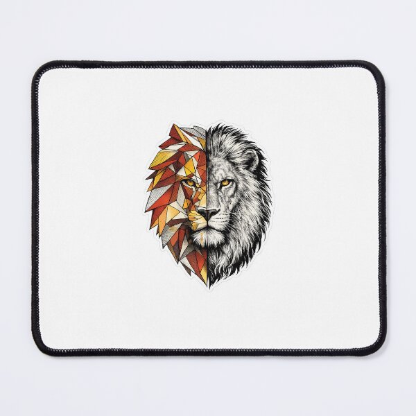 Item preview, Half Low Poly White Lion Portrait designed and sold by VeltrixaDesigns.