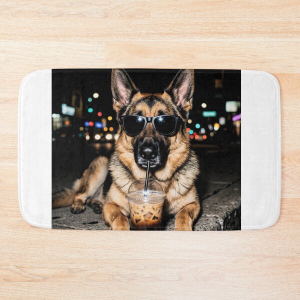 Item preview, Cool German Shepherd Dog Iced Coffee Night City Street designed and sold by raedattia.