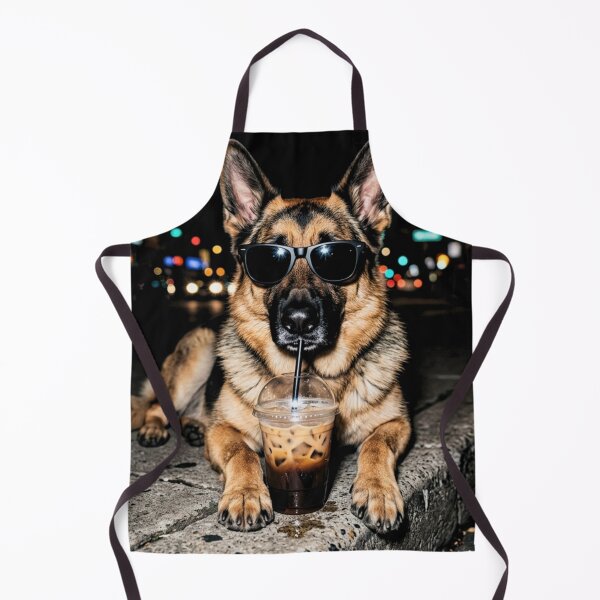 Item preview, Cool German Shepherd Dog Iced Coffee Night City Street designed and sold by raedattia.