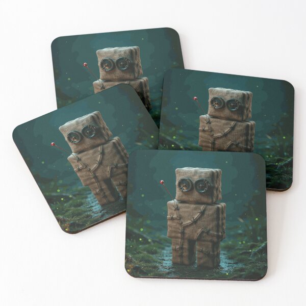 Item preview, Cute Stitched Block Doll with Button Eyes in a Dark Magical Forest designed and sold by EamonRidley.