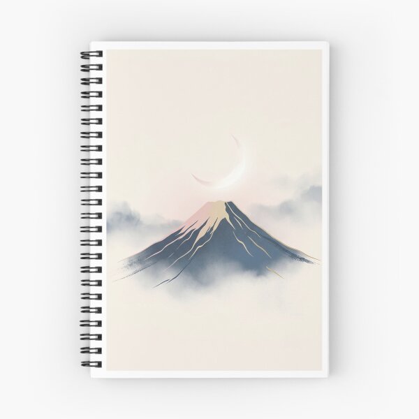 Item preview, Mount Fuji Crescent Moon Japanese Minimalist Art | Zen Landscape Wall Art | Sumi-e Inspired Decor designed and sold by Wagara-J.