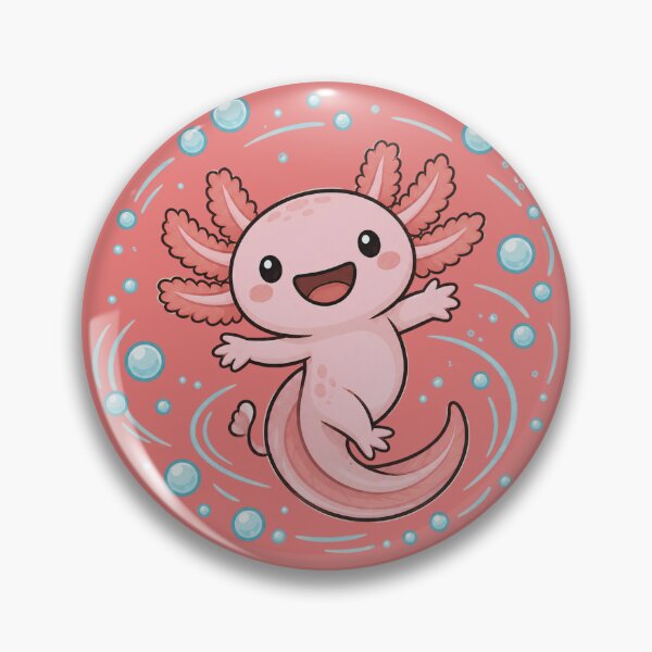 Item preview, Cute Pink Axolotl with Bubbles - Kawaii Happy Axolotl Art designed and sold by Knacky Print.
