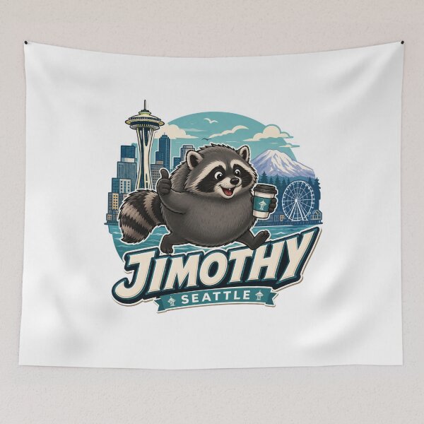 Item preview, Jimothy Seattle Raccoon Coffee Varsity Logo designed and sold by TSshirtShoppe.