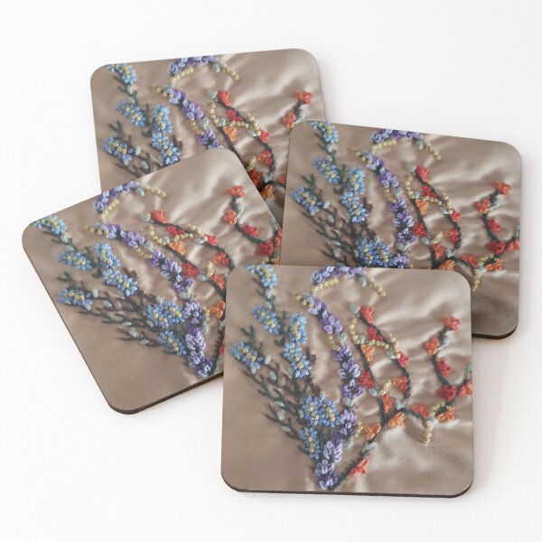 Item preview, Embroidered floral on Khaki designed and sold by LyLauDesign.