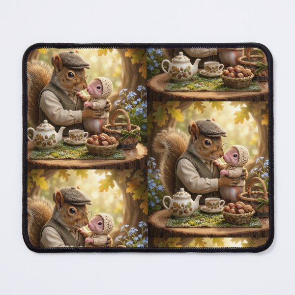 Item preview, Whimsical Woodland Tea Time With Squirrel And Mouse. designed and sold by JoyNest = "The nest of joy".