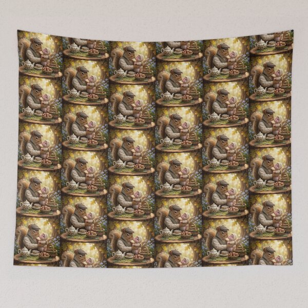 Item preview, ​Whimsical Woodland Tea Time With Squirrel And Mouse. designed and sold by JoyNest = "The nest of joy".