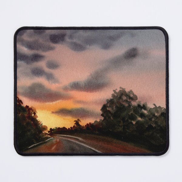 Item preview, Sunset Road Watercolor – Dreamy Landscape Journey | Minimal Scenic Travel Art designed and sold by Tsveti_watercolors.