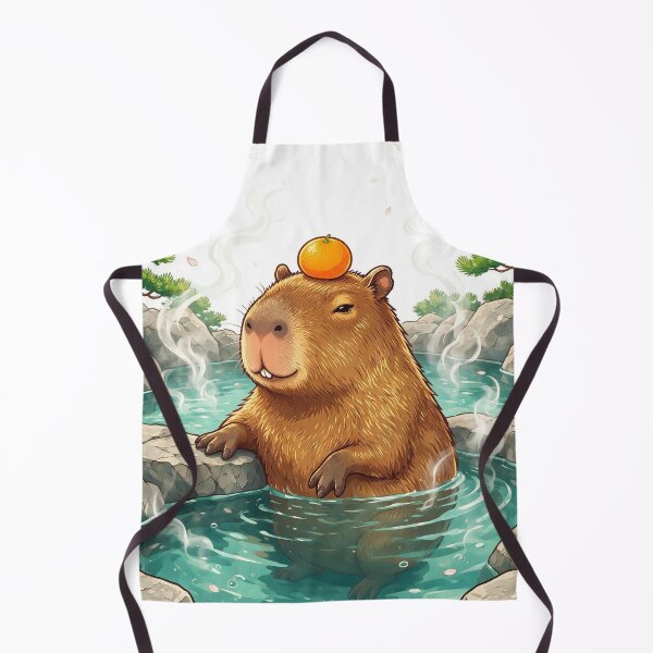 Item preview, Capybara relaxing in a hot spring designed and sold by DVerse Studio.