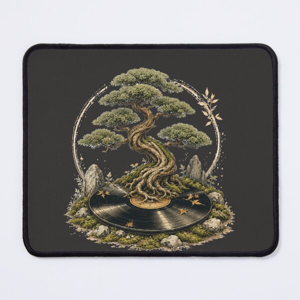 Item preview, Zen Vinyl Bonsai | Japanese Vintage Botanical Record Illustration designed and sold by Golden Era Studio.