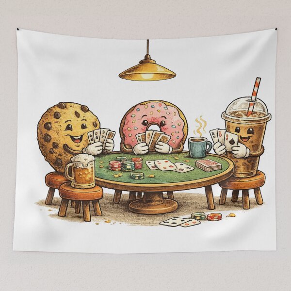 Item preview, Breakfast Squad Funny Cartoon Food Party Retro Vintage Design designed and sold by CreativeNest Prints.