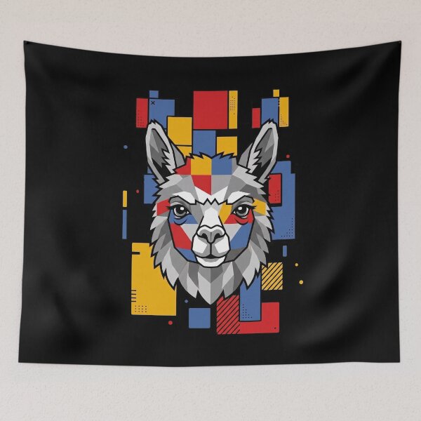 Item preview, Funny Alpaca Colorful Blocks Geometric Art Boys Girls Kids designed and sold by FurryHavenPH.