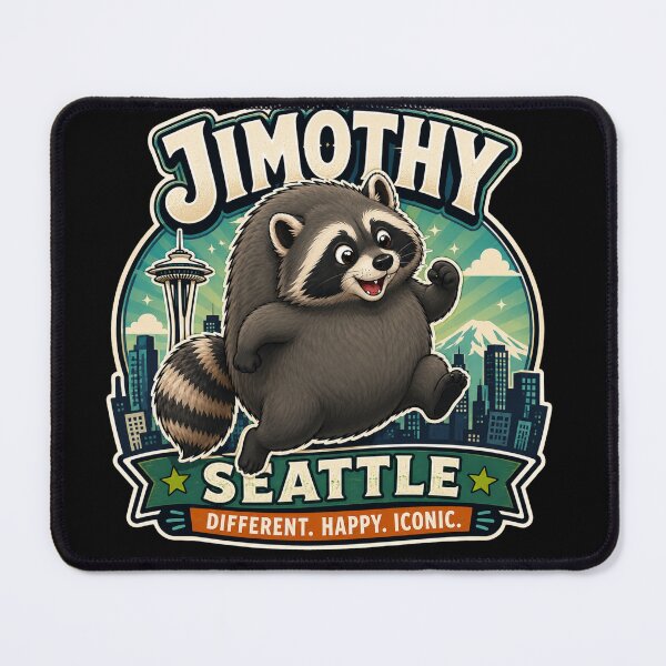 Item preview, Jimothy Seattle Different Happy Iconic Raccoon designed and sold by TSshirtShoppe.