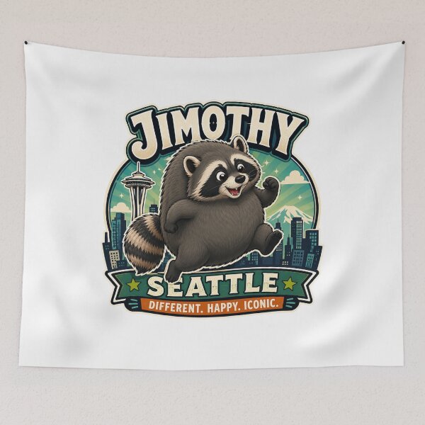 Item preview, Jimothy Seattle Different Happy Iconic Raccoon designed and sold by TSshirtShoppe.