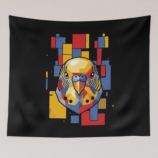 Item preview, Funny Budgie Colorful Blocks Geometric Art Boys Girls Kids designed and sold by FurryHavenPH.