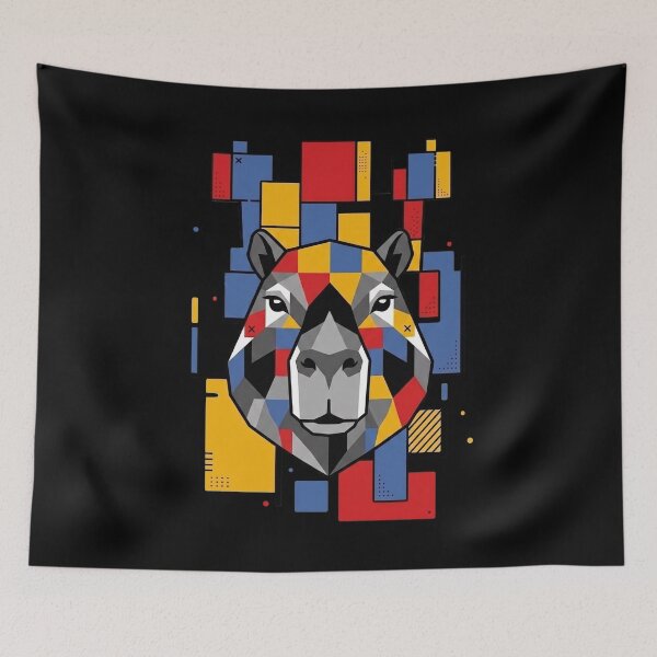 Item preview, Funny Capybara Colorful Blocks Geometric Art Boys Girls Kids designed and sold by FurryHavenPH.