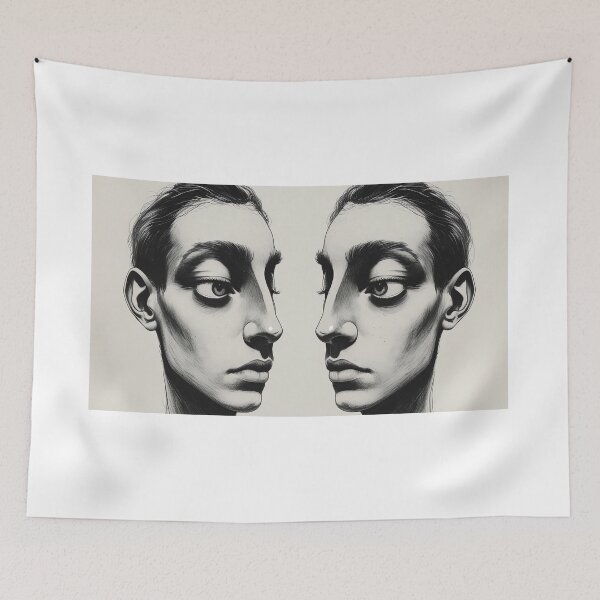 Item preview, Gemini Ink Art Print – Two Faces One Mind designed and sold by DarkinkArtPrint.