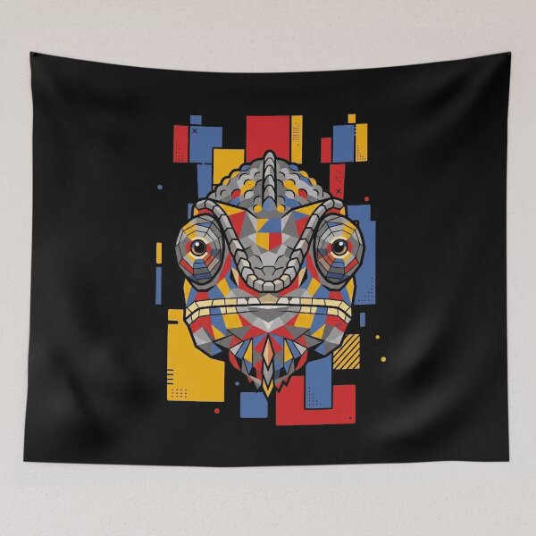 Item preview, Funny Chameleon Colorful Blocks Geometric Art Boys Girls Kids designed and sold by FurryHavenPH.