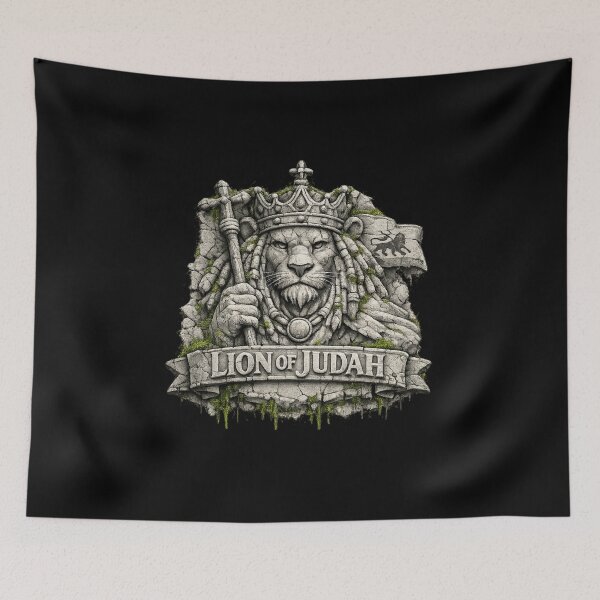 Item preview, Lion of Judah – Ancient Moss‑Covered Stone Monument designed and sold by MAMPYBASS.