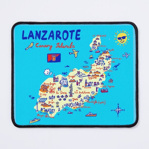 Artikelvorschau, Lanzarote, Kanarische Inseln, Spanien entworfen und verkauft von Traveldrawings.