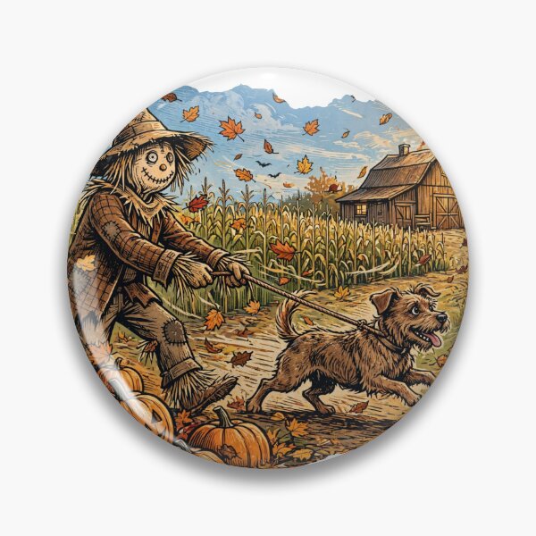 Item preview, Funny Scarecrow Dog Walk Fall Chaos - Halloween Pumpkin Patch designed and sold by Neurospicy Trolls.