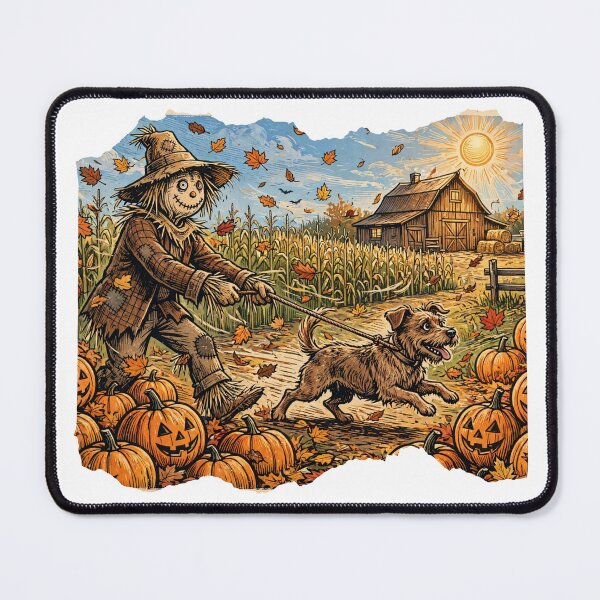 Item preview, Funny Scarecrow Dog Walk Fall Chaos - Halloween Pumpkin Patch designed and sold by Neurospicy Trolls.