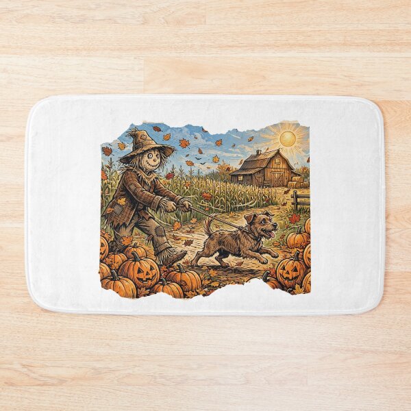 Item preview, Funny Scarecrow Dog Walk Fall Chaos - Halloween Pumpkin Patch designed and sold by Neurospicy Trolls.