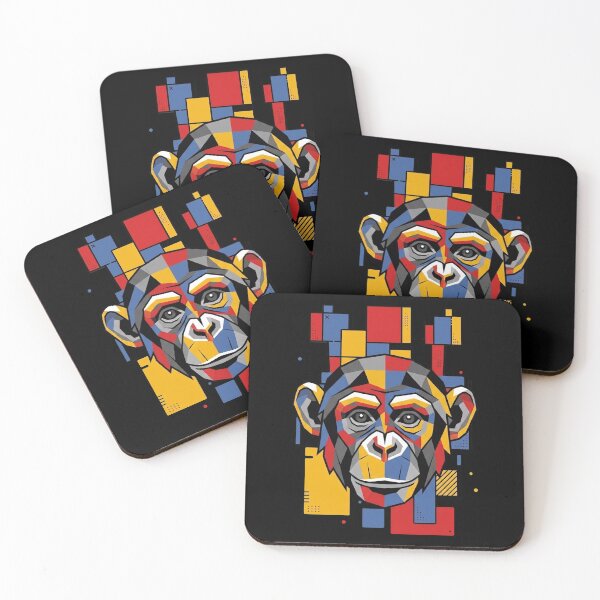 Item preview, Funny Chimpanzee Colorful Blocks Geometric Art Boys Girls Kids designed and sold by FurryHavenPH.