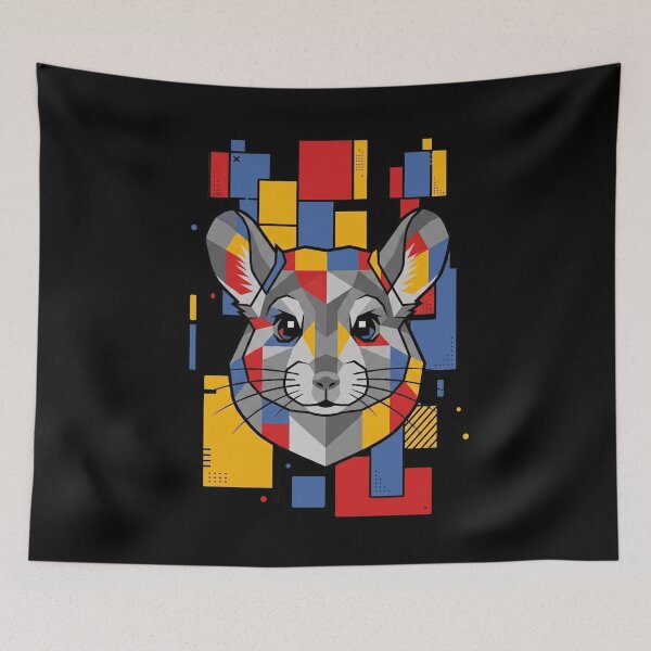 Item preview, Funny Chinchilla Colorful Blocks Geometric Art Boys Girls Kids designed and sold by FurryHavenPH.