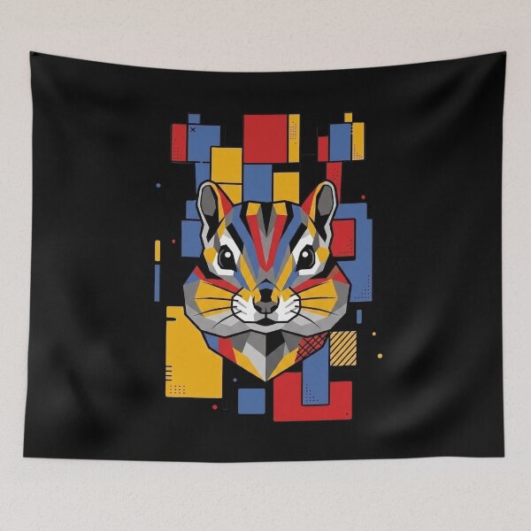 Item preview, Funny Chipmunk Colorful Blocks Geometric Art Boys Girls Kids designed and sold by FurryHavenPH.