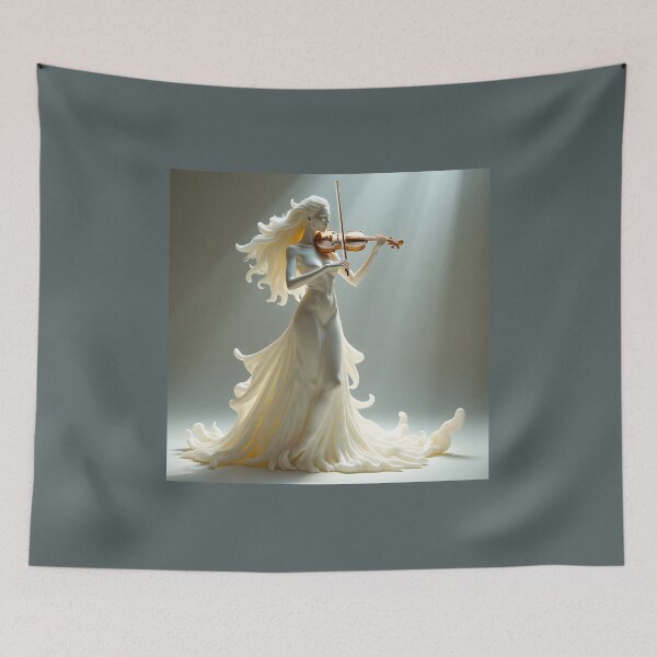 Item preview, The Symphony of Milk Violinist Art: Surreal Musical Fluid Dynamics Canvas designed and sold by Creative-RE.