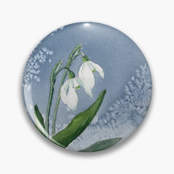 Item preview, Winter Snowflake Flower Watercolor – Blue Aesthetic Floral Illustration | Icy Botanical Art designed and sold by Tsveti_watercolors.