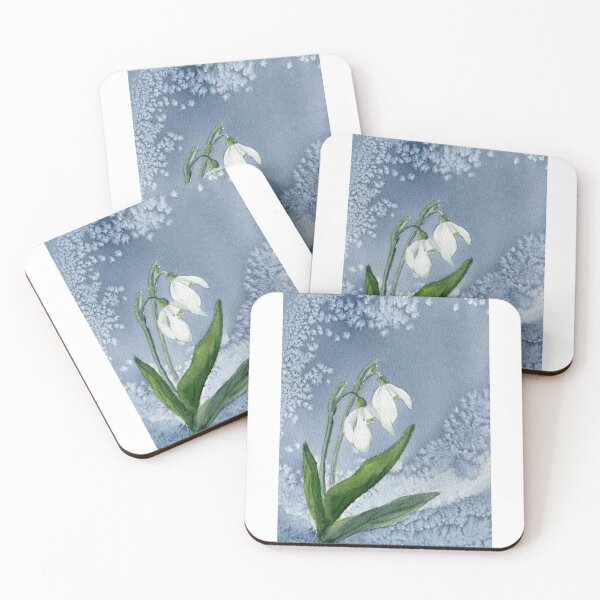 Item preview, Winter Snowflake Flower Watercolor – Blue Aesthetic Floral Illustration | Icy Botanical Art designed and sold by Tsveti_watercolors.
