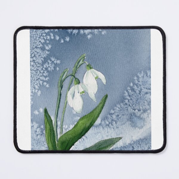 Item preview, Winter Snowflake Flower Watercolor – Blue Aesthetic Floral Illustration | Icy Botanical Art designed and sold by Tsveti_watercolors.