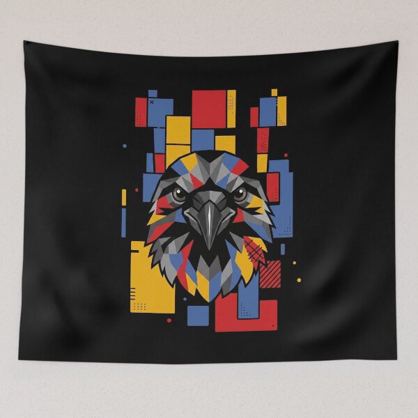 Item preview, Funny Crow Colorful Blocks Geometric Art Boys Girls Kids designed and sold by FurryHavenPH.