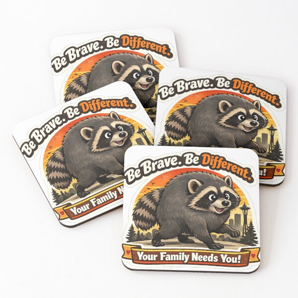 Item preview, Jimothy Raccoon Be Brave Different Family Quote designed and sold by TSshirtShoppe.