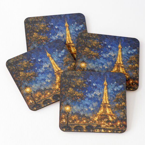 Item preview, Romantic Paris Night Painting | Eiffel Tower Impressionist Wall Art | Textured Canvas Print | Paris Cityscape Decor designed and sold by thesmilngnature.