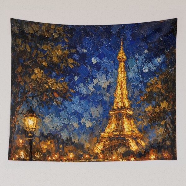 Item preview, Romantic Paris Night Painting | Eiffel Tower Impressionist Wall Art | Textured Canvas Print | Paris Cityscape Decor designed and sold by thesmilngnature.