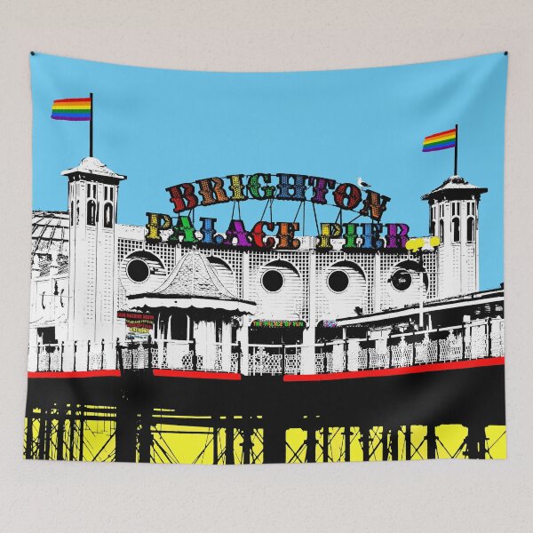 Item preview, BRightOn on Brighton Palace Pier Pop Art Pride Flag designed and sold by StudioFlea.