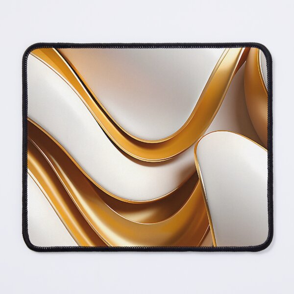 Item preview, Luxury White and Gold Abstract Waves - Modern Minimalist Art designed and sold by CuteSlothWorld.