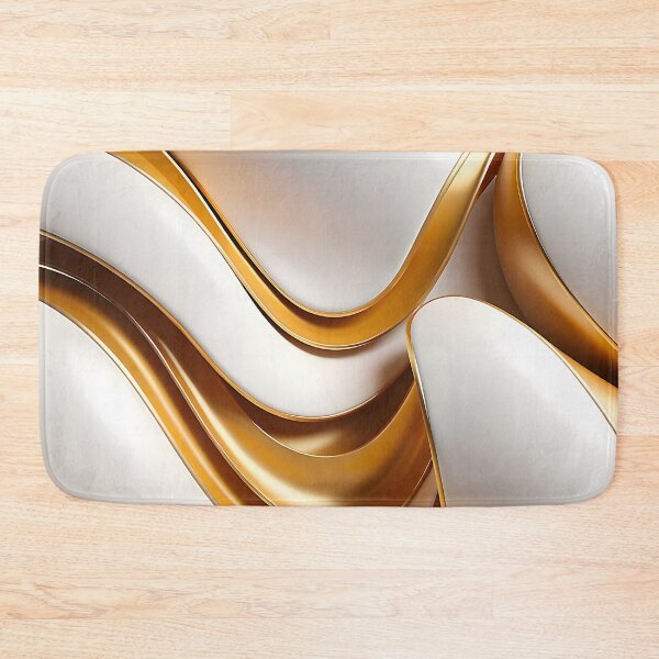 Item preview, Luxury White and Gold Abstract Waves - Modern Minimalist Art designed and sold by CuteSlothWorld.