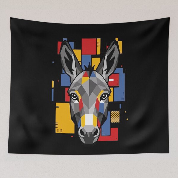 Item preview, Funny Donkey Colorful Blocks Geometric Art Boys Girls Kids designed and sold by FurryHavenPH.