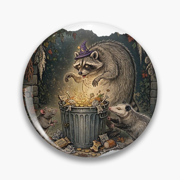 Item preview, Wizard Jimothy Raccoon Trash Treasure - Funny Witchy Halloween Opossum Rat designed and sold by Neurospicy Trolls.