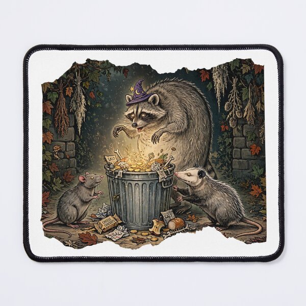 Item preview, Wizard Jimothy Raccoon Trash Treasure - Funny Witchy Halloween Opossum Rat designed and sold by Neurospicy Trolls.