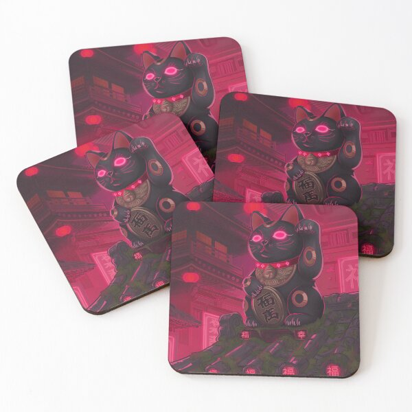 Item preview, Maneki neko pink neon designed and sold by NinkleArt.