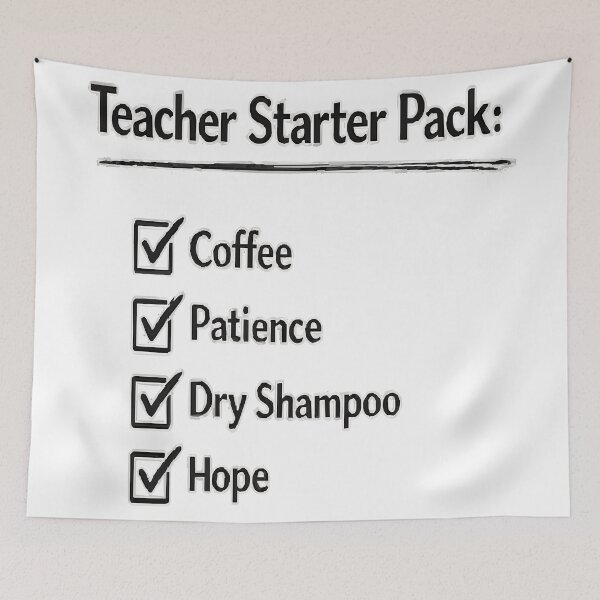 Item preview, Teacher Starter Pack Funny Teacher Checklist T-Shirt Stickers  designed and sold by Sunday.Supply.